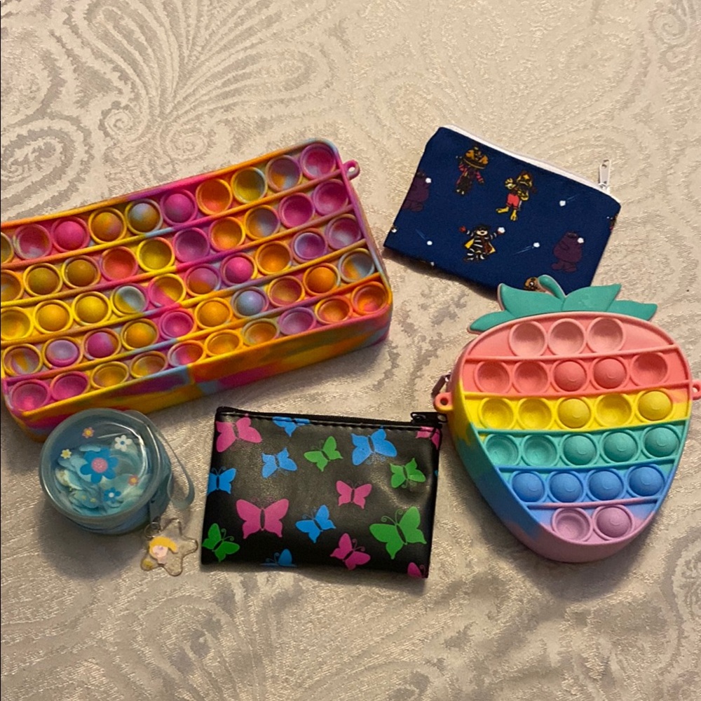 Colorful Pop It and Pouch Set